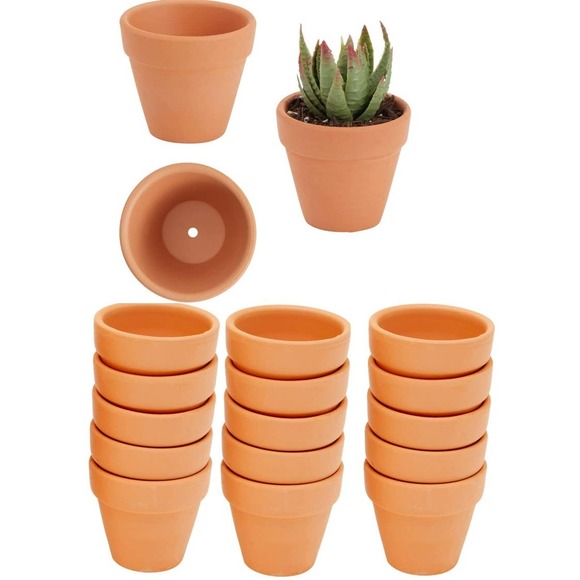 18-PK Mini Terracotta Pots for Succulents, Small 3.2" Clay Flower Pot Planters - Picture 1 of 6